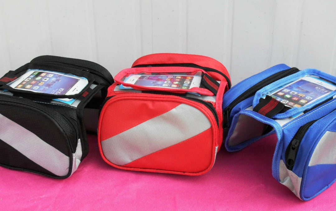 waterproof bicycle handlebar bag with touch-screen phone pocket Bowlift