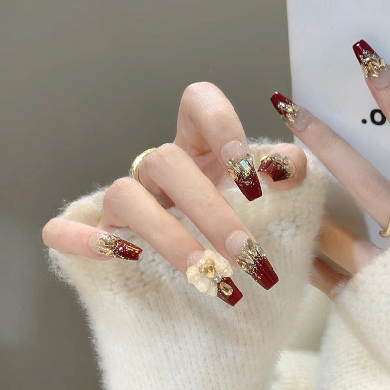 Ombre Press-On Nails with Glossy Finish Bowlift