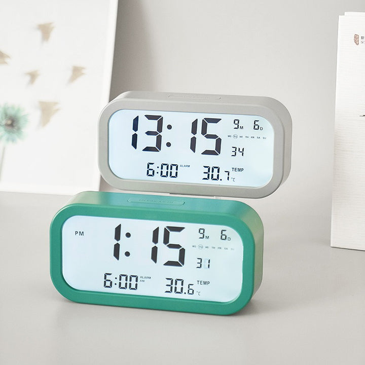 Digital Multifunctional Alarm Clock with Temperature and Day Display Bowlift
