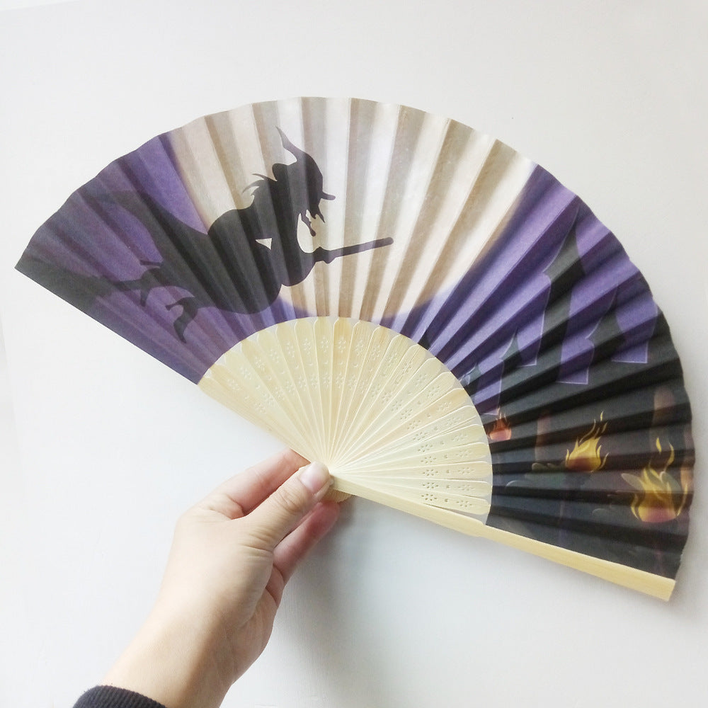 Ladies Fan with Creative Halloween Design Bowlift