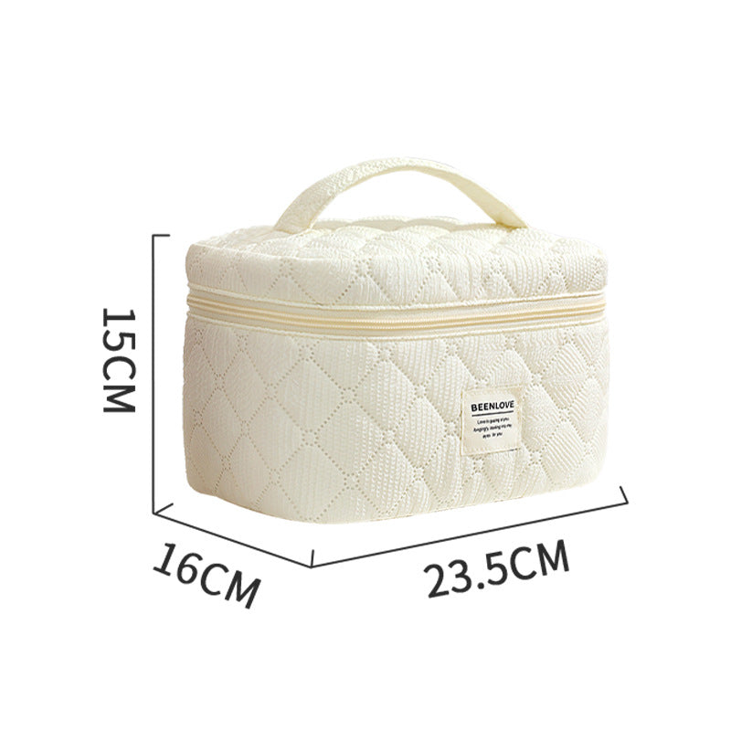Quilted Multi-Compartment Makeup Organizer Bowlift