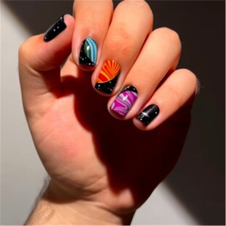 Artistic Press-On Nail Set with Premium Embellishments Bowlift