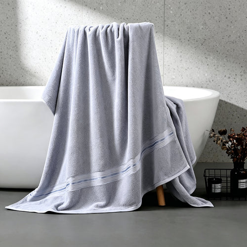 High-quality terry bath towel with elegant stripe detail Bowlift