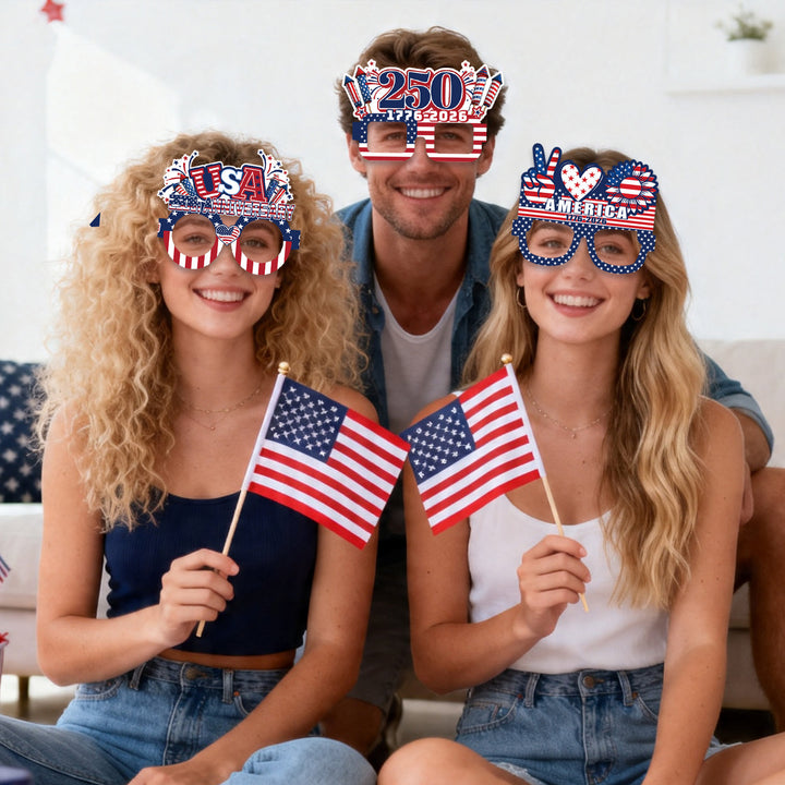 Unisex nan extravagant party glasses made of sturdy cardboard with alternating party motifs Bowlift