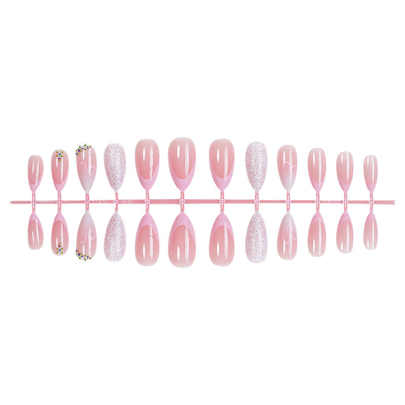 Decorative Press-On Nail Set with Elegant Gradient Designs Bowlift