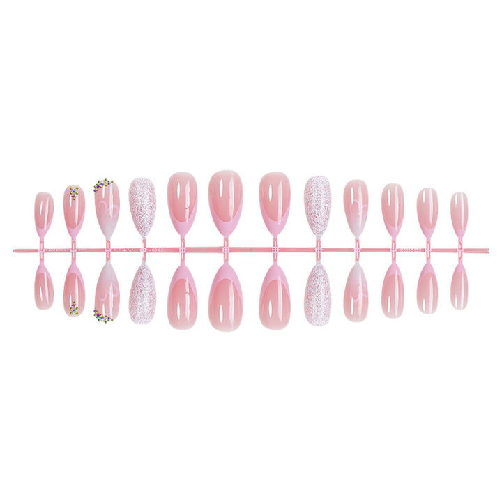 Decorative Press-On Nail Set with Elegant Gradient Designs Bowlift