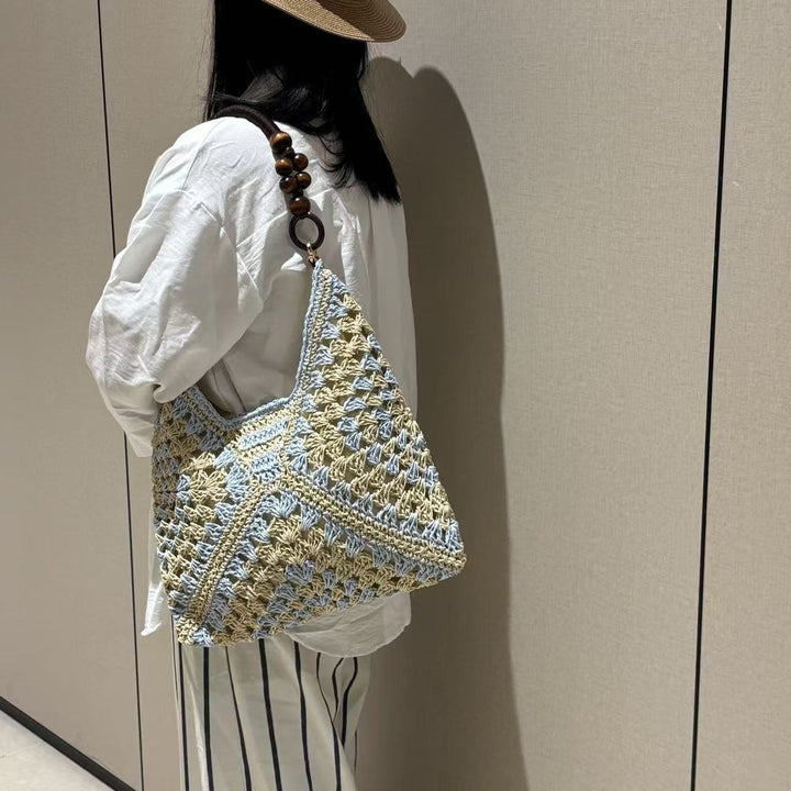 Hand-knotted tote bag with wooden handles Bowlift