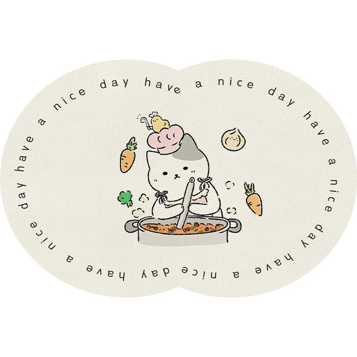 Unisex Cute Cartoon Pet-Themed Mat Bowlift