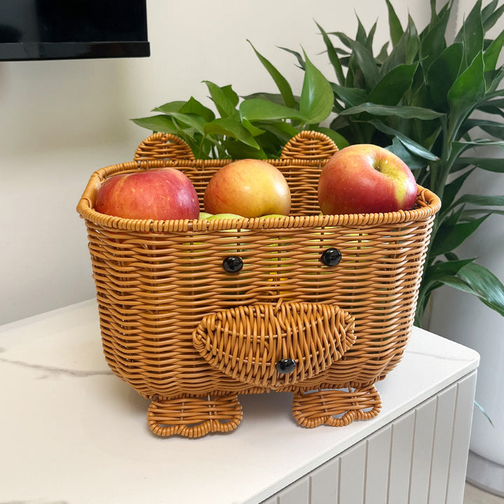 Adorable Decorative Animal Face Storage Basket Bowlift
