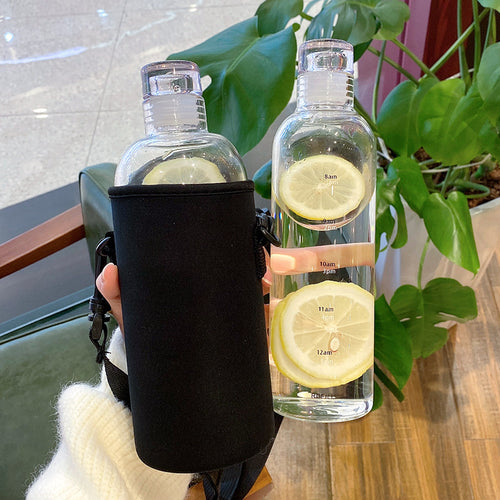 Women's Motivational Water Bottle with Time Markers Bowlift