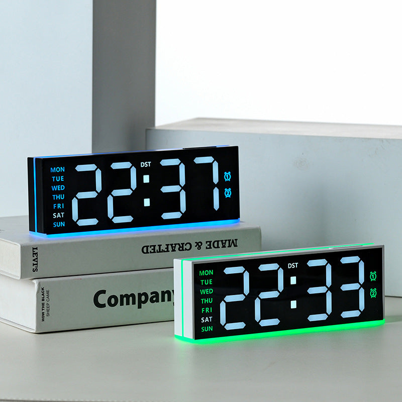 Digital alarm clock with large LED display and multifunctional alarm functions Bowlift