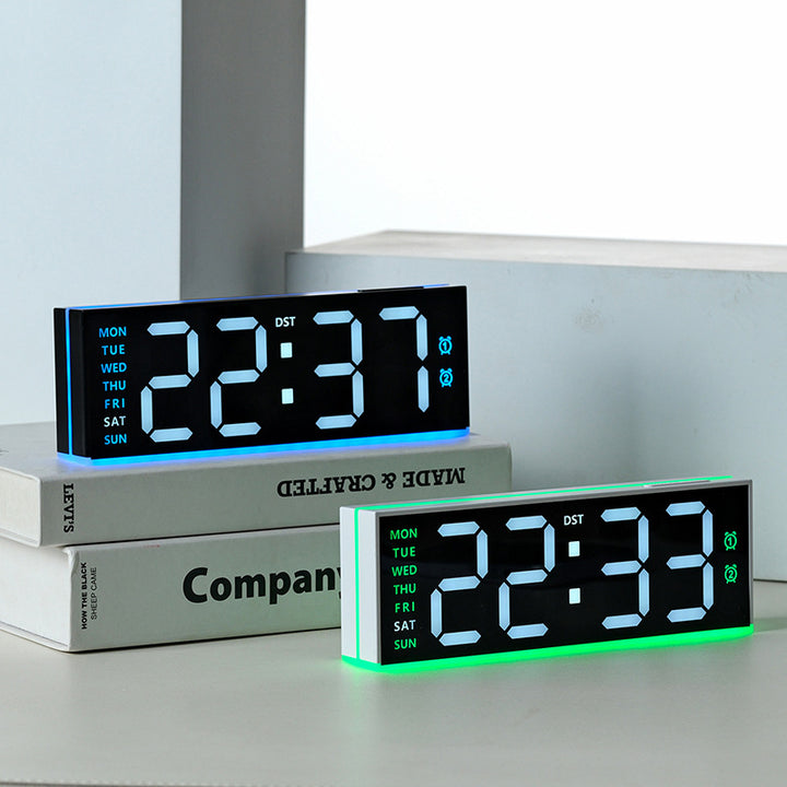 Digital alarm clock with large LED display and multifunctional alarm functions Bowlift