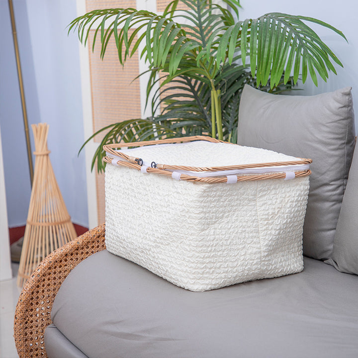 Textured Woven Storage Bin Bowlift