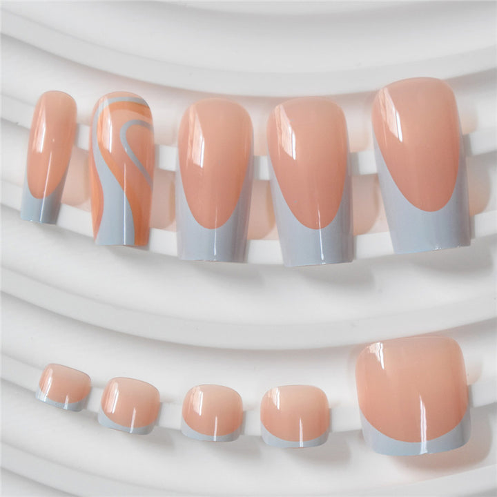Artistic Swirl Design Press-On Nails Bowlift