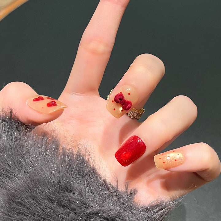 Festively Themed Press-On Nail Art Set Bowlift
