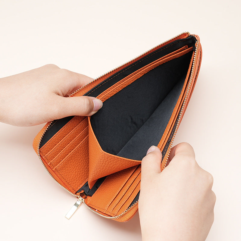 Premium Leather Zip Around Wallet