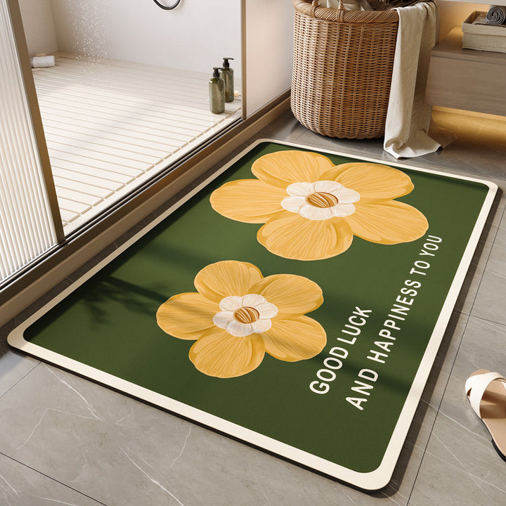 Decorative Floral Bath Mat Bowlift