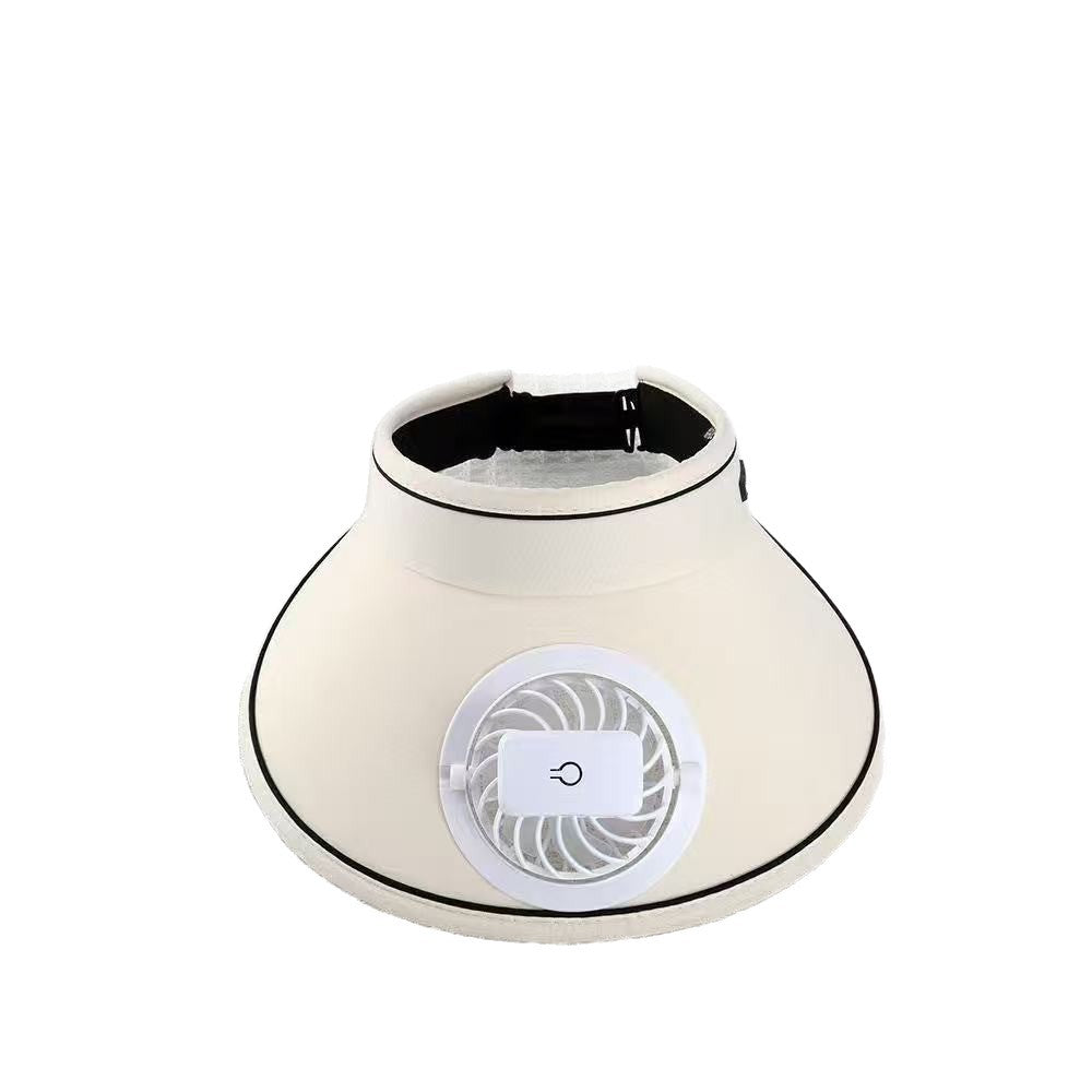 visor with detachable USB fan, adjustable headband and breathable UV protection Bowlift