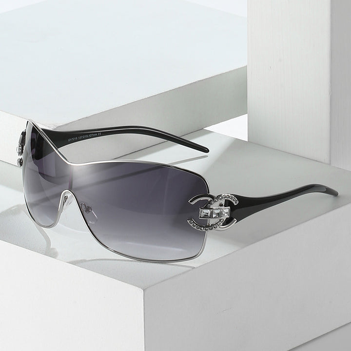 Fashionable Oversized Shield Sunglasses Bowlift