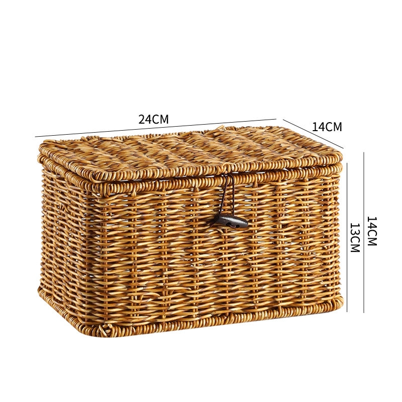 Handcrafted Rectangular Wicker Storage Box Bowlift