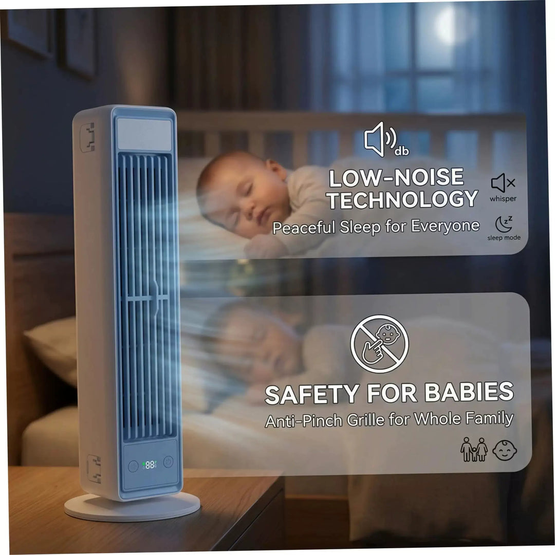 Unisex One Size Slim Vertical Personal Air Circulator with Remote Control Adjustable Louvers Whisper-Quiet DC Motor Bowlift