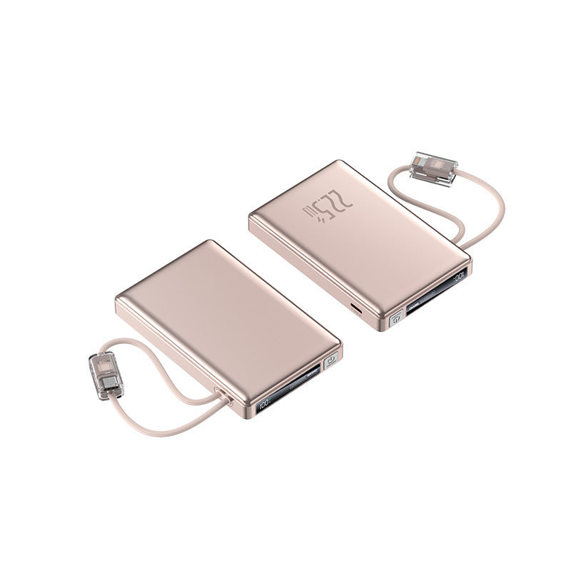 Portable power bank with fast charging function and integrated charging cable Bowlift