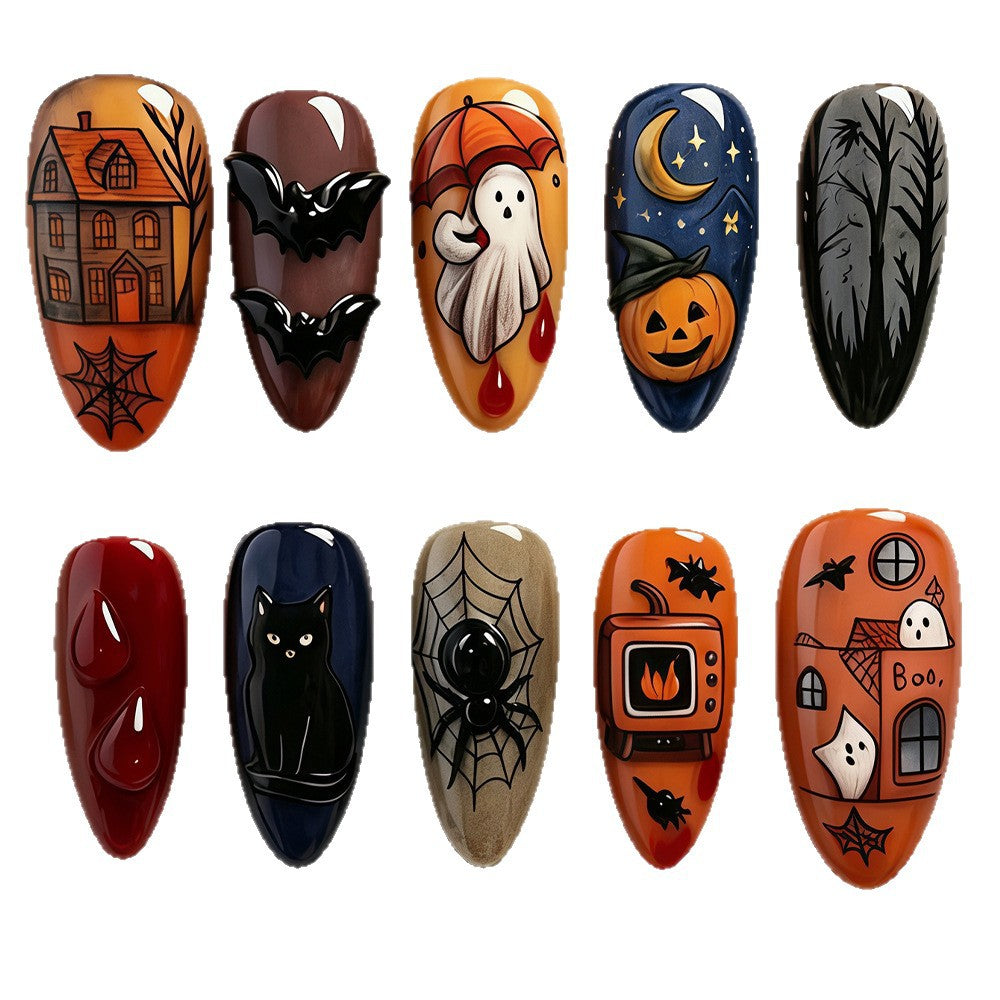 Halloween-Themed Nail Art Design Bowlift