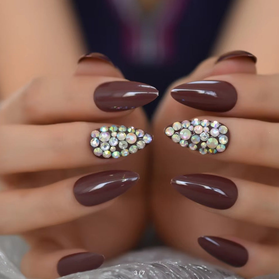 Decorative Rhinestone-Accent Press-On Nails Bowlift