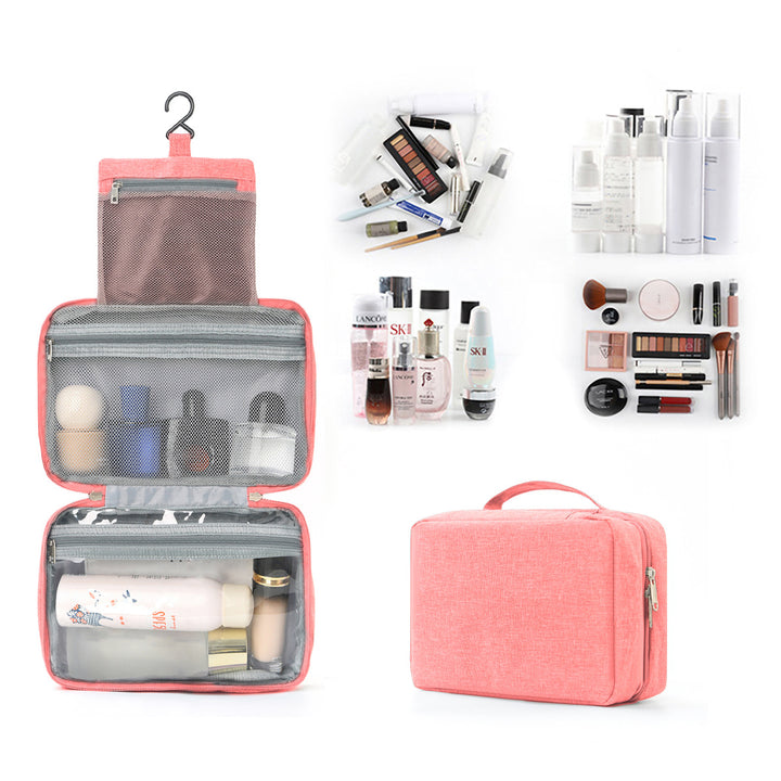 Travel toiletry bag with hooks and multiple compartments Bowlift