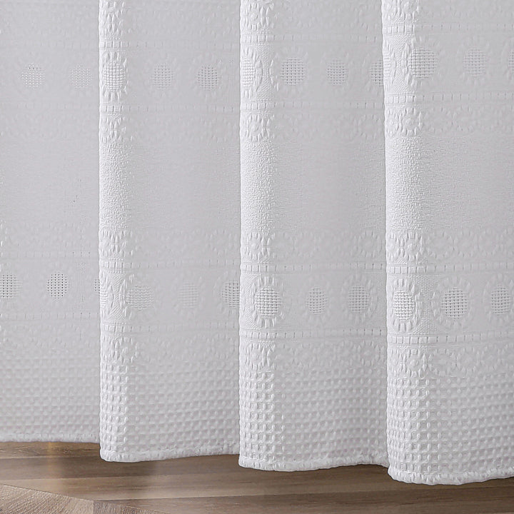 Textured Leaf Pattern Shower Curtain Bowlift