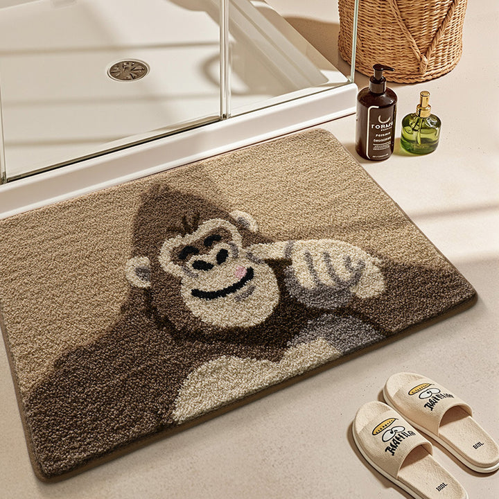 Turtle-Themed Plush Bath Mat Bowlift