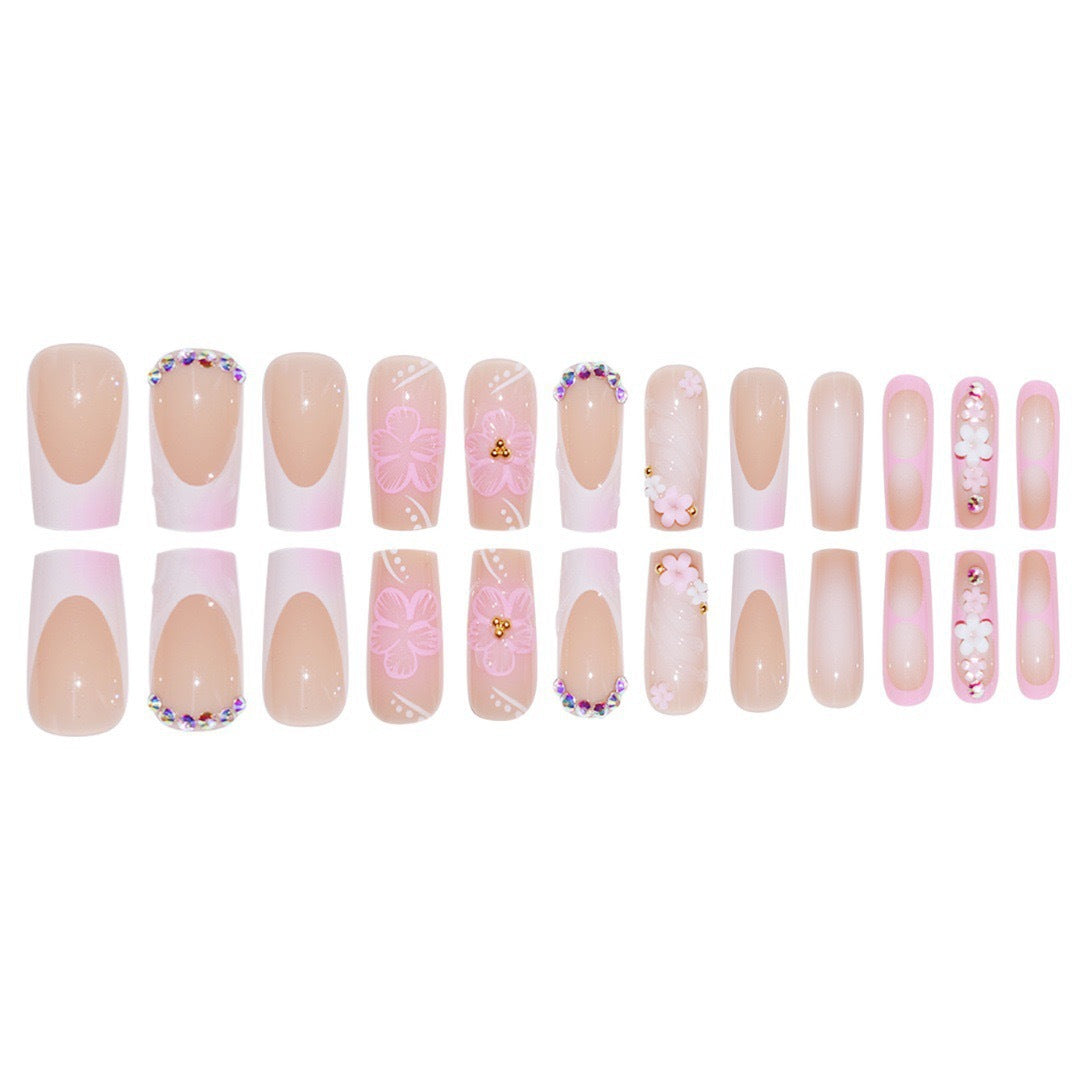 Decorative Floral Acrylic Nail Enhancements Bowlift
