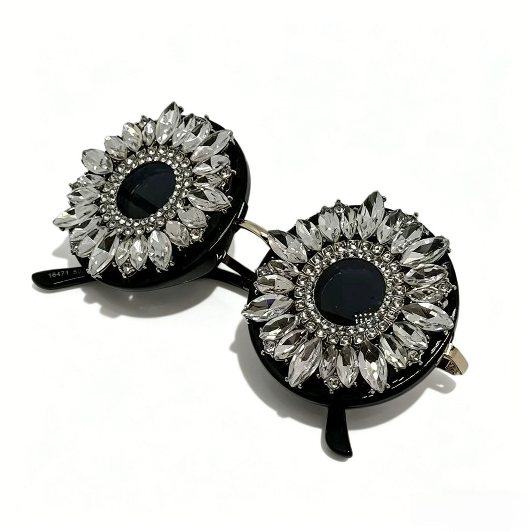 Ladies Glamorous Sunglasses with Floral Crystal Frame Bowlift