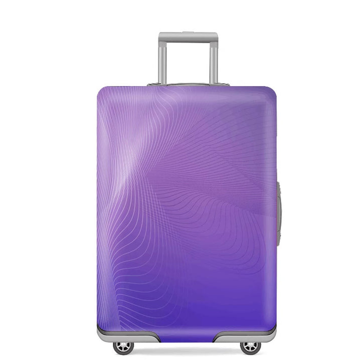 Unisex nan elastic motif suitcase cover made of stretchable polyester with handle and wheel openings Bowlift