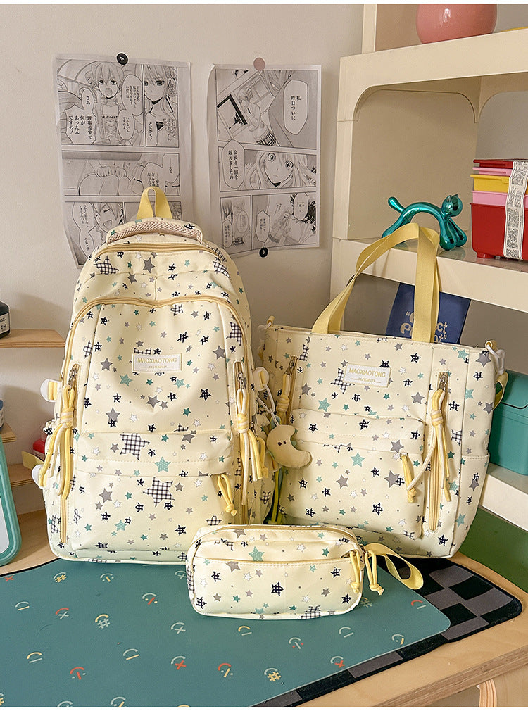 Starry Pattern School Backpack Set Bowlift