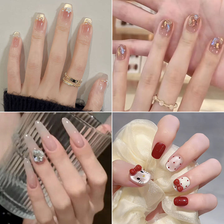 Elegant Botanical Press-On Nails Bowlift