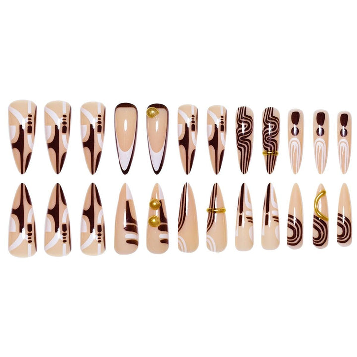 Decorative Stiletto Press-On Nail Art Extensions Bowlift