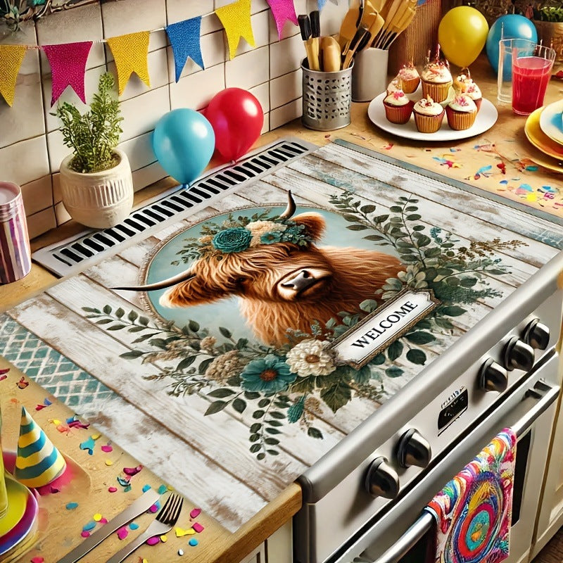 Playful Vegetable-Themed Kitchen Mat