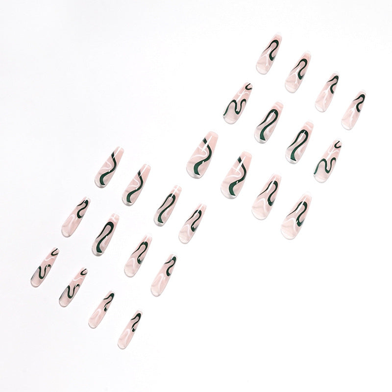 Artifical nails with luxurious wave pattern Bowlift