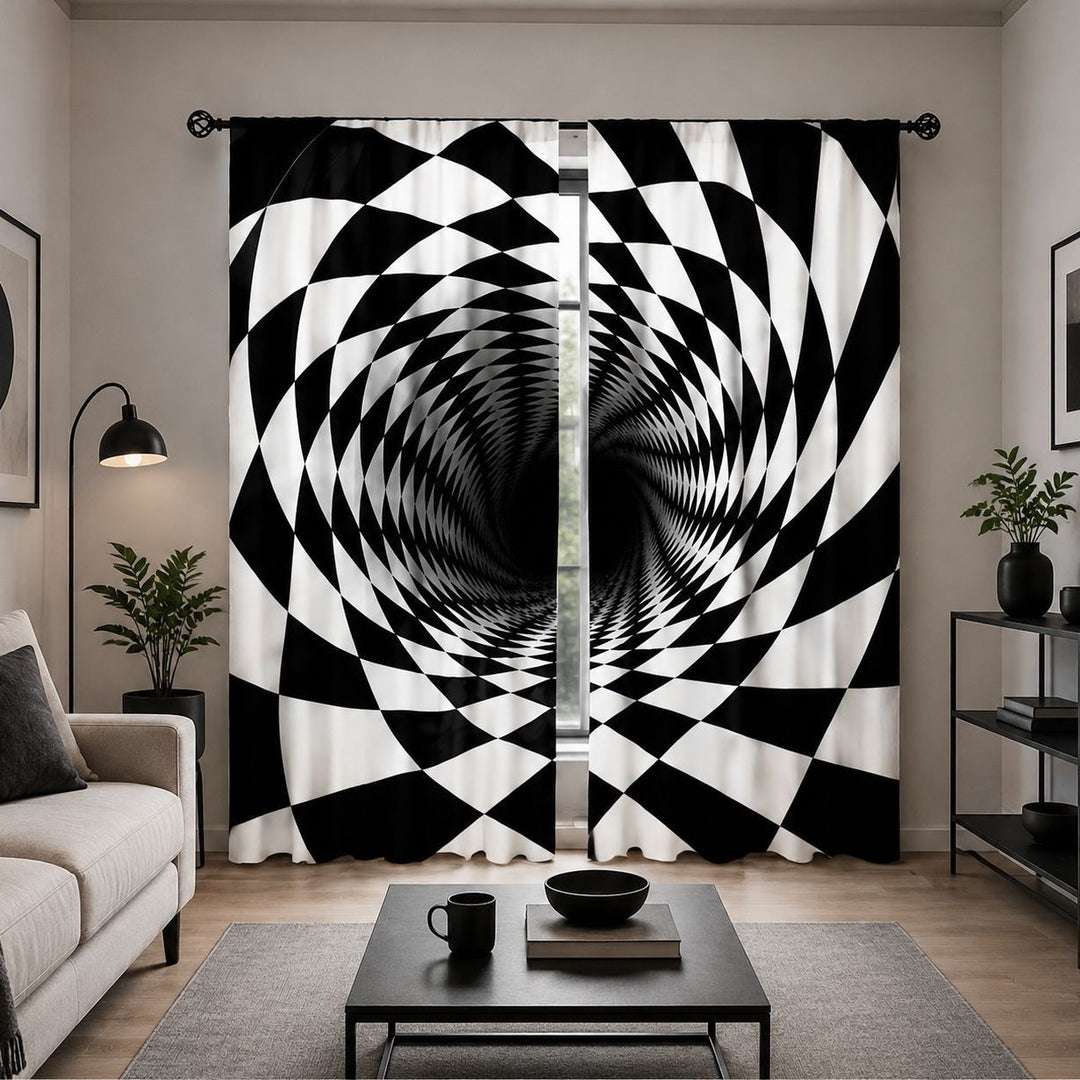 Abstract Patterned Window Curtains