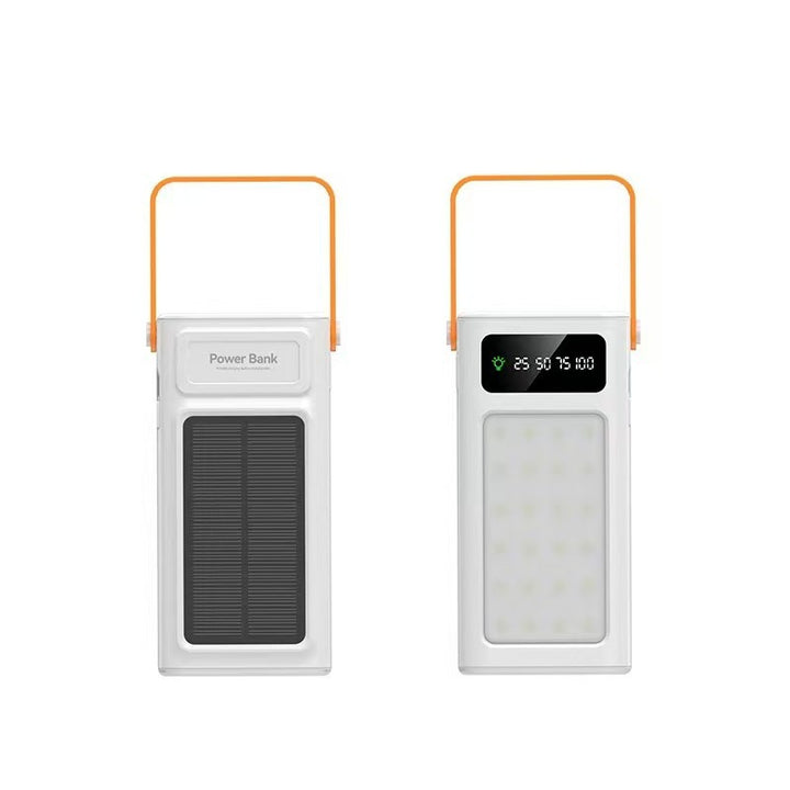 Portable solar power bank with LED light and digital charge display Bowlift