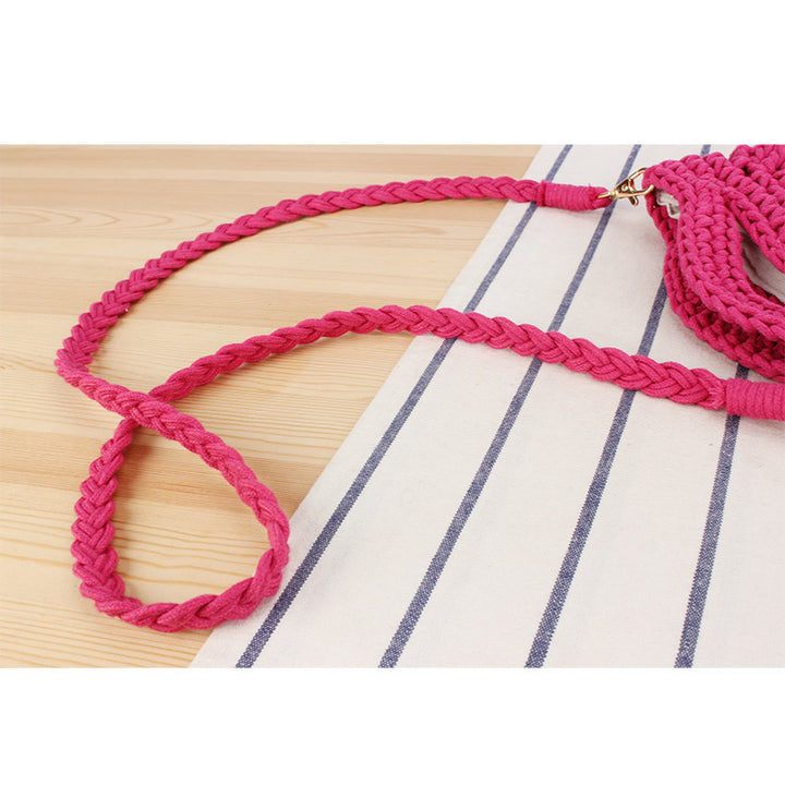 Playful macrame shoulder bag with braided handle Bowlift