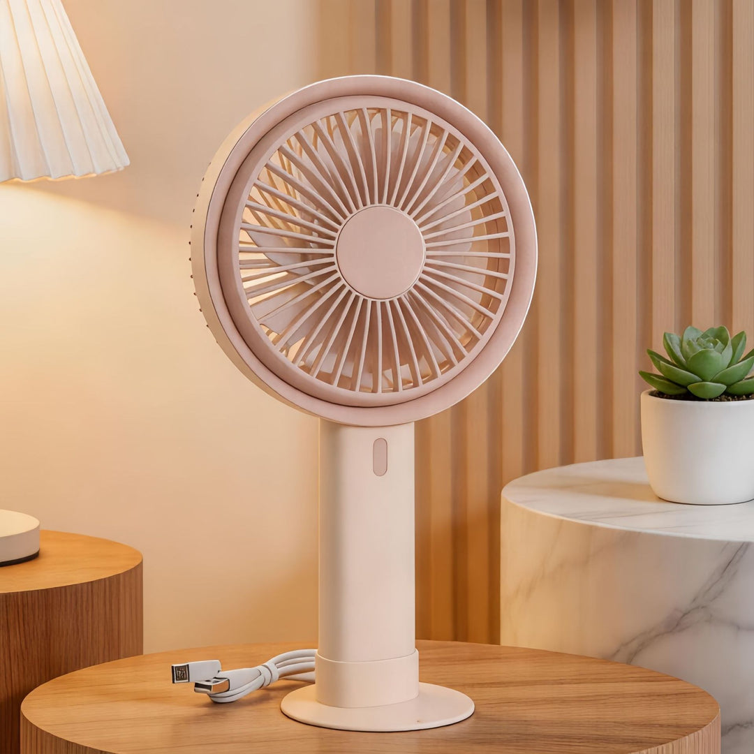 Women's Portable Table Fan with Integrated USB Charging Function Bowlift