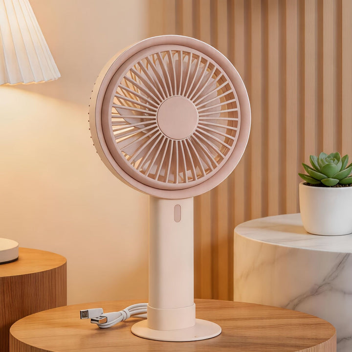 Women's Portable Table Fan with Integrated USB Charging Function Bowlift