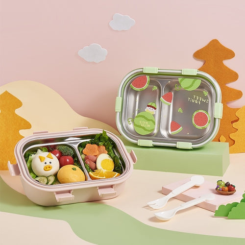 Fun-Themed Dual-Compartment Lunch Container