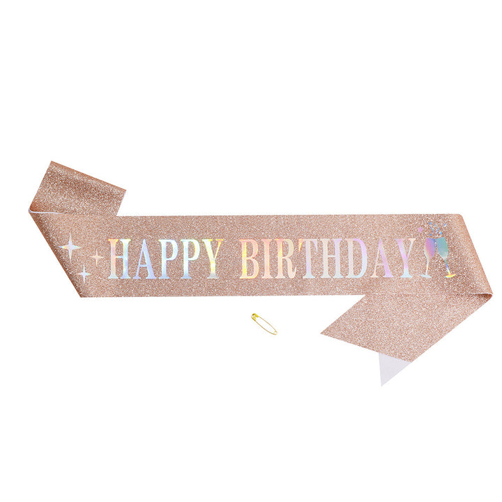 Ladies Glitter Headband with "Happy Birthday" Inscription Bowlift