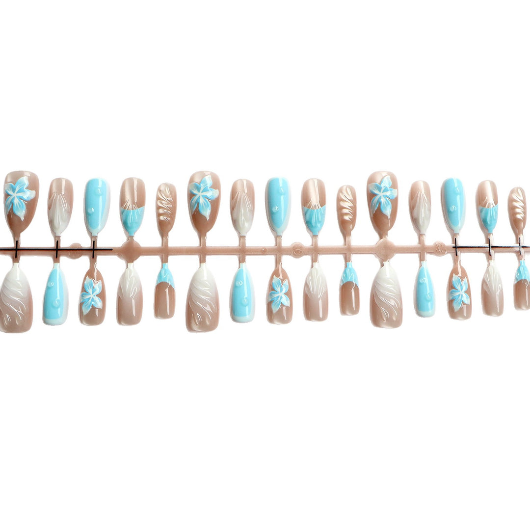 Tropical-Inspired Decorative Press-On Nail Art Bowlift