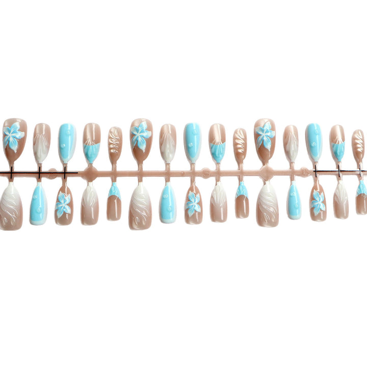 Tropical-Inspired Decorative Press-On Nail Art Bowlift