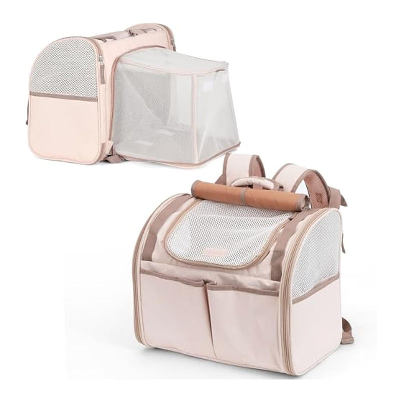 Pet Backpack with Ergonomic Carrying System and Breathable Mesh Inserts Bowlift
