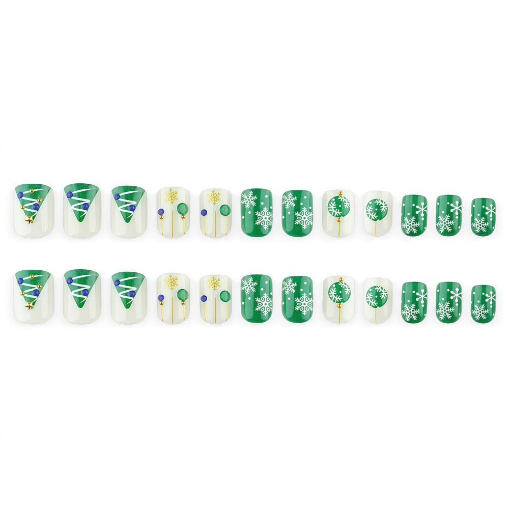 Artificial nail set with festive Christmas motifs Bowlift